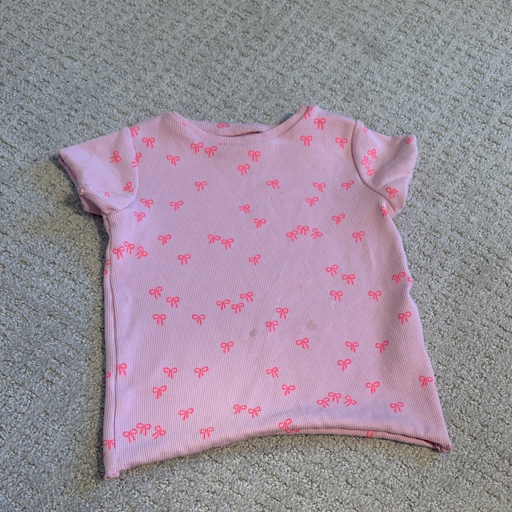 Zara Pink Kids T-Shirt with Bow Design
